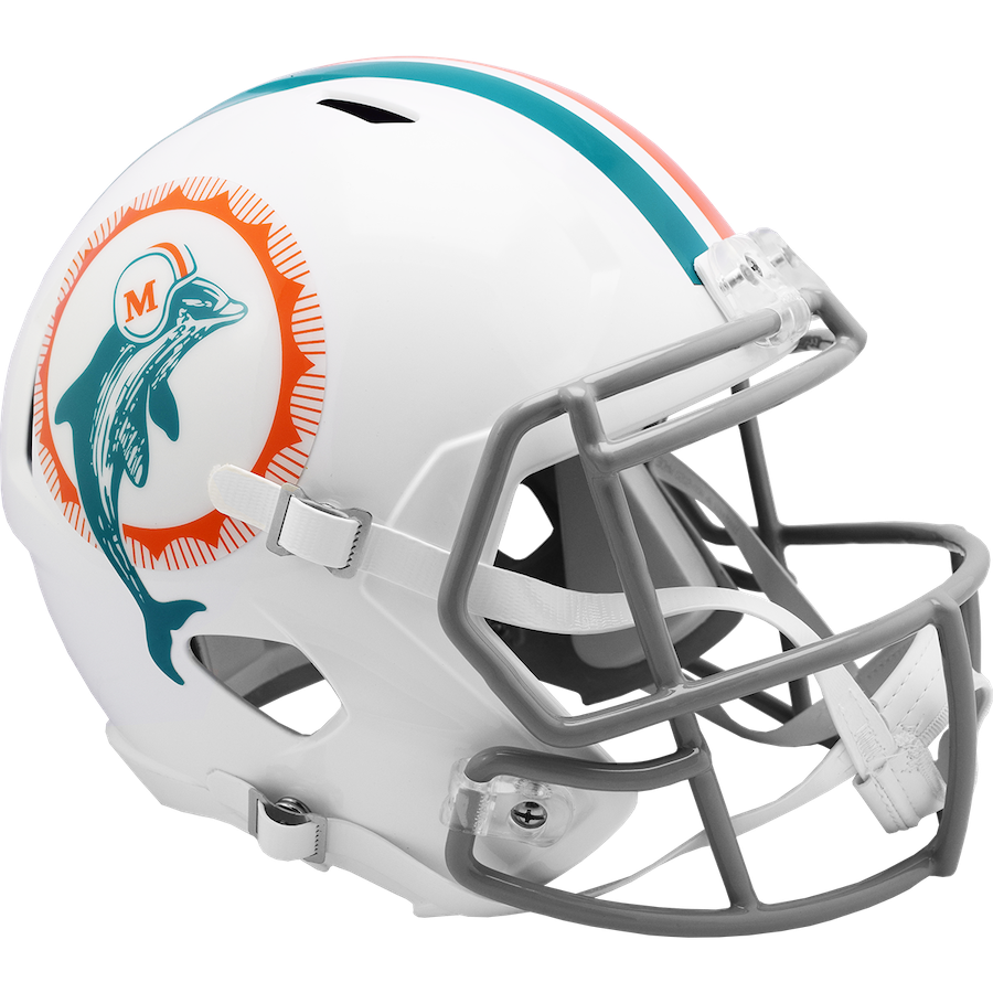 \ud83c\udfc8 Miami Dolphins Full Size 1972 Replica Throwback Helmet ...