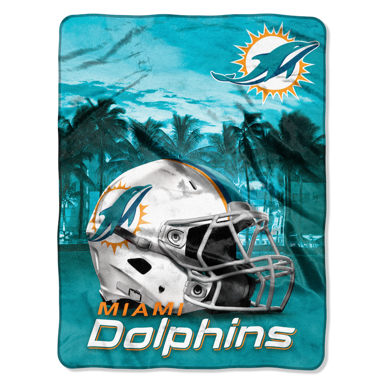 Miami Dolphins Silk Touch Rachel Throw Blanket 60 x 80