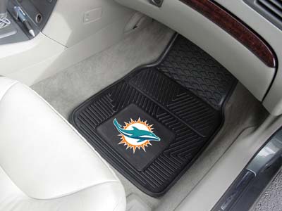 Miami Dolphins Car Floor Mats 18 x 27 Heavy Duty Vinyl Pair