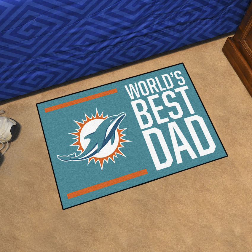 Miami Dolphins 20 x 30 WORLDS BEST DAD Floor Mat