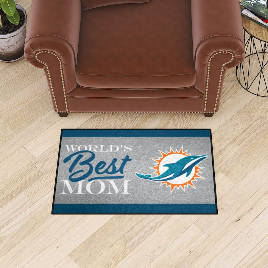 Miami Dolphins 20 x 30 WORLDS BEST MOM Floor Mat