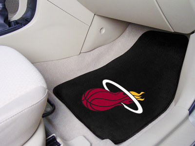 Miami Heat BLACK Car Floor Mats 18 x 27 Carpeted-Pair