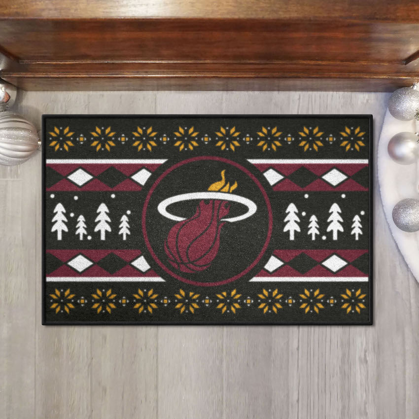 Miami Heat HOLIDAY SWEATER 20 x 30 STARTER Floor Mat