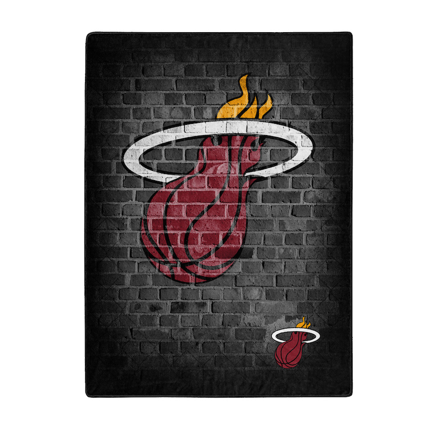 Miami Heat Large Plush Fleece Raschel Blanket 60 x 80