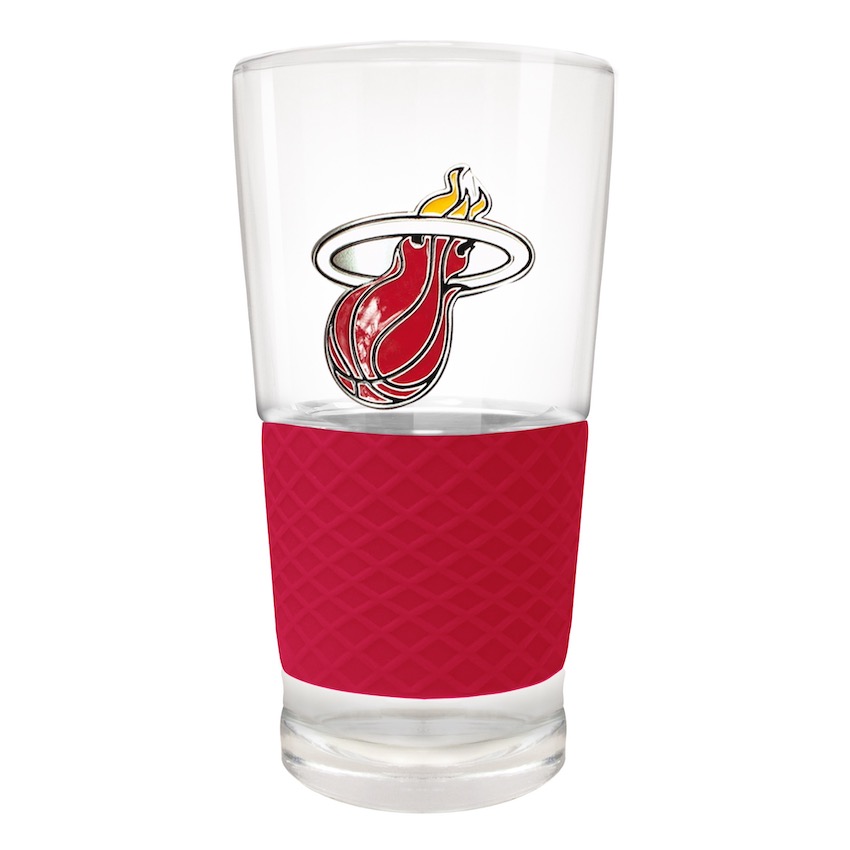 Miami Heat 22 oz Pilsner Glass with Silicone Grip