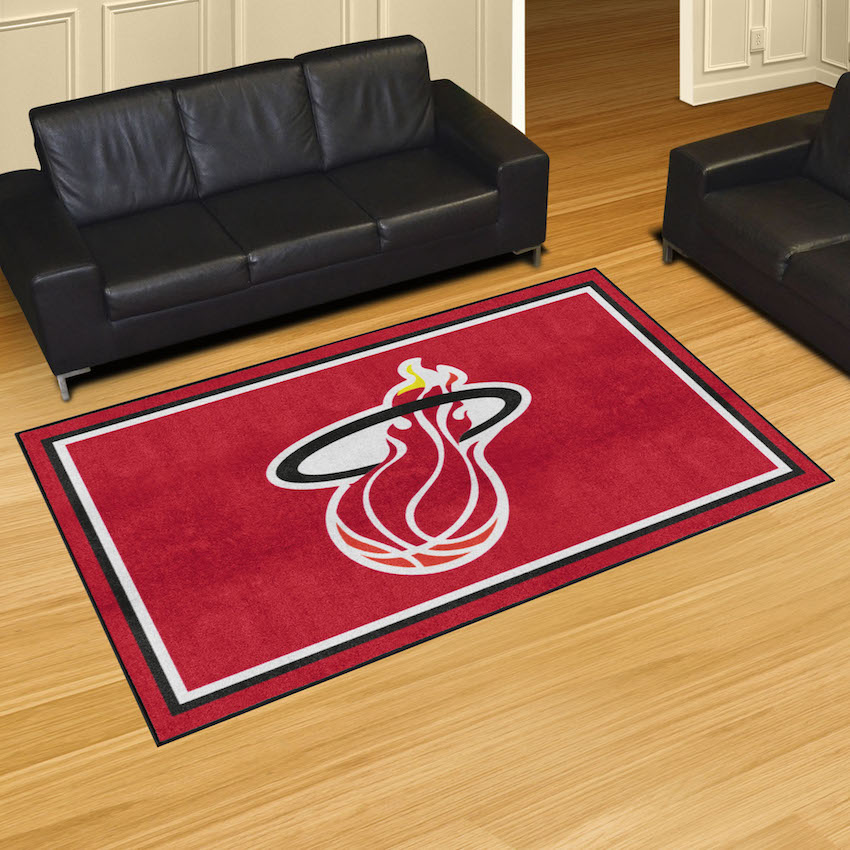 Miami Heat Vintage 5x8 Area Rug - Throwback Logo