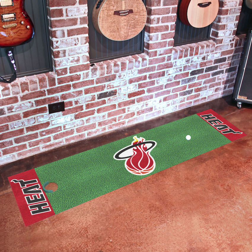 Miami Heat Vintage 18 x 72 in Putting Green Mat with Throwback Logo