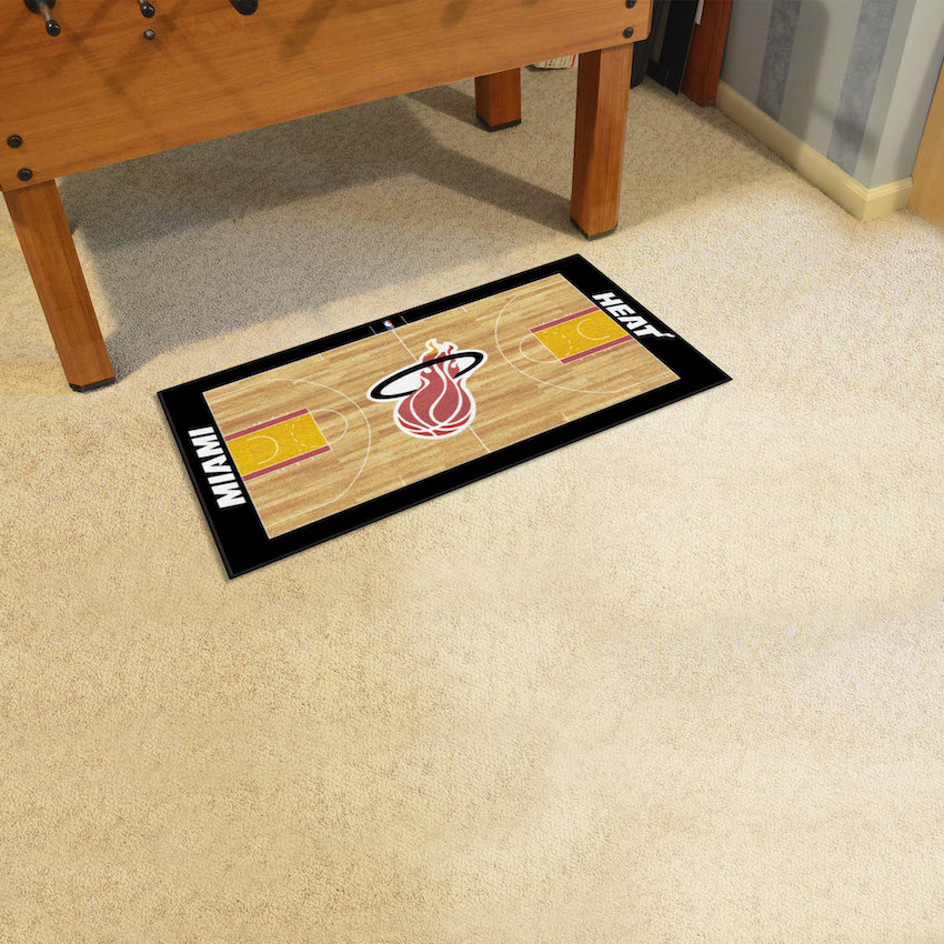 Miami Heat Vintage 24 x 44 Basketball Court Carpet Runner - Throwback Logo