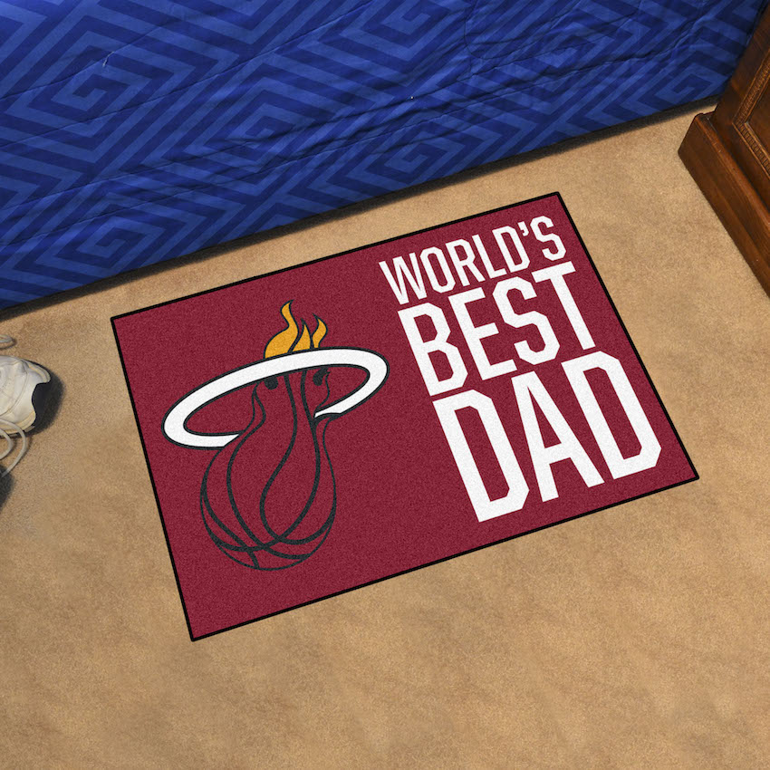 Miami Heat 20 x 30 WORLDS BEST DAD Floor Mat