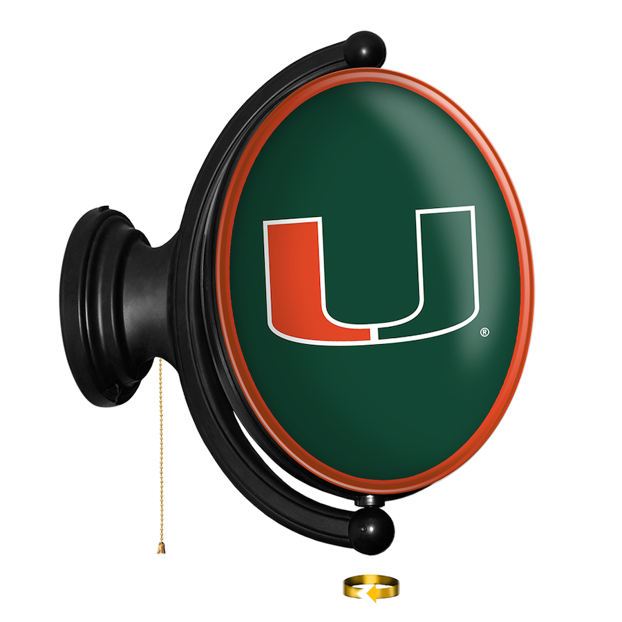 Miami Hurricanes LED Rotating Wall Sign ~ OVAL