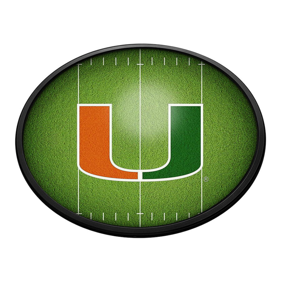 Miami Hurricanes ON THE 50 Slimline LED Wall Sign ~ OVAL