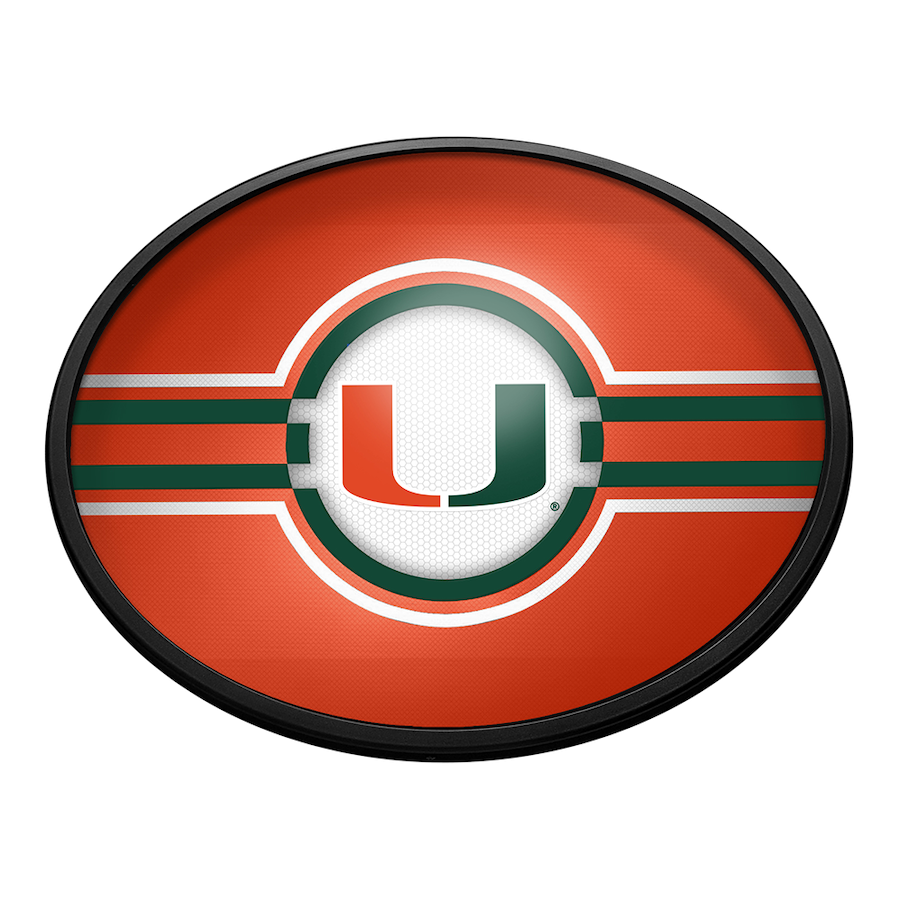 Miami Hurricanes Slimline LED Wall Sign ~ OVAL