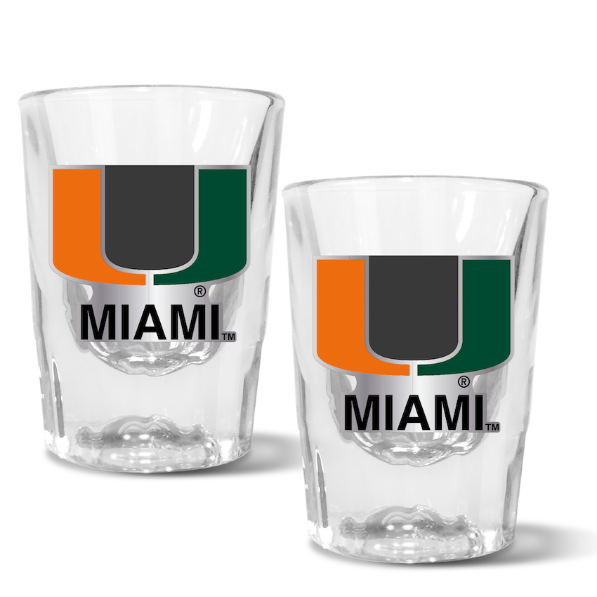 Miami Hurricanes 2pc Prism Shot Set