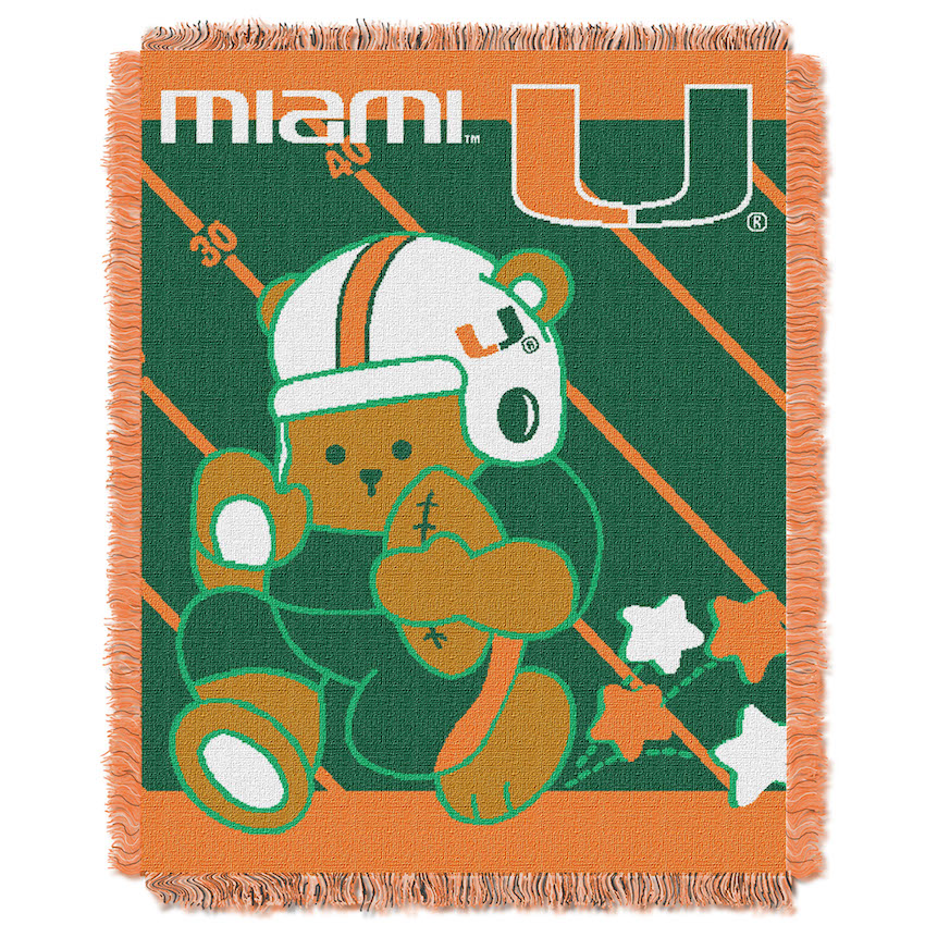 Miami Hurricanes Woven Baby Blanket 36 x 48