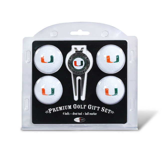 Miami Hurricanes 4 Golf Ball and Divot Tool Set