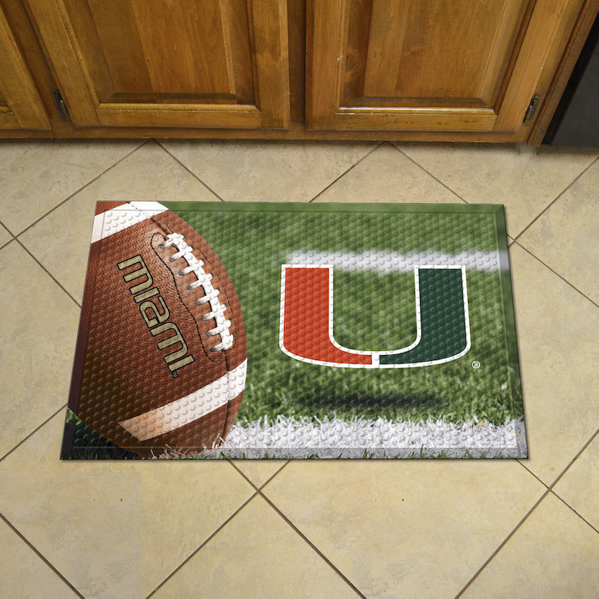 Miami Hurricanes Ball Style SCRAPER Door Mat