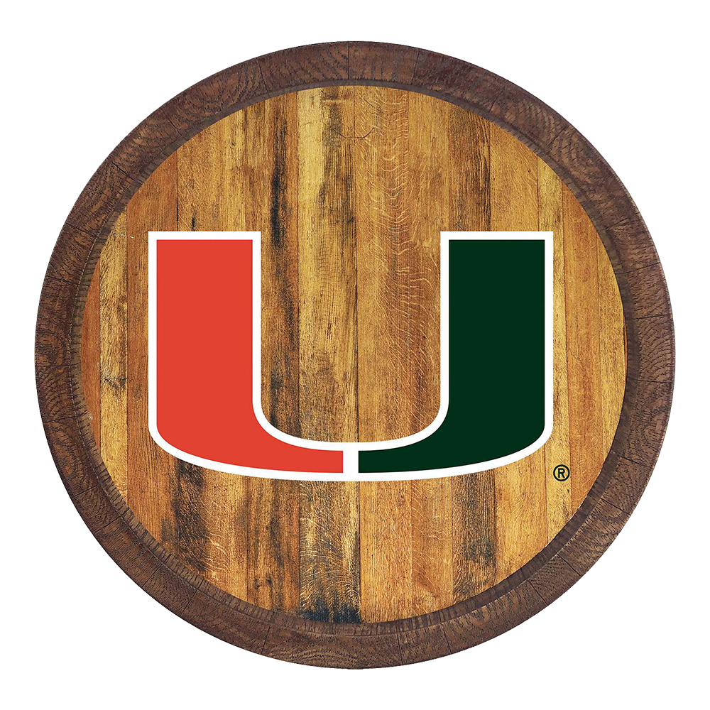 Miami Hurricanes FAUX Barrel Top Sign