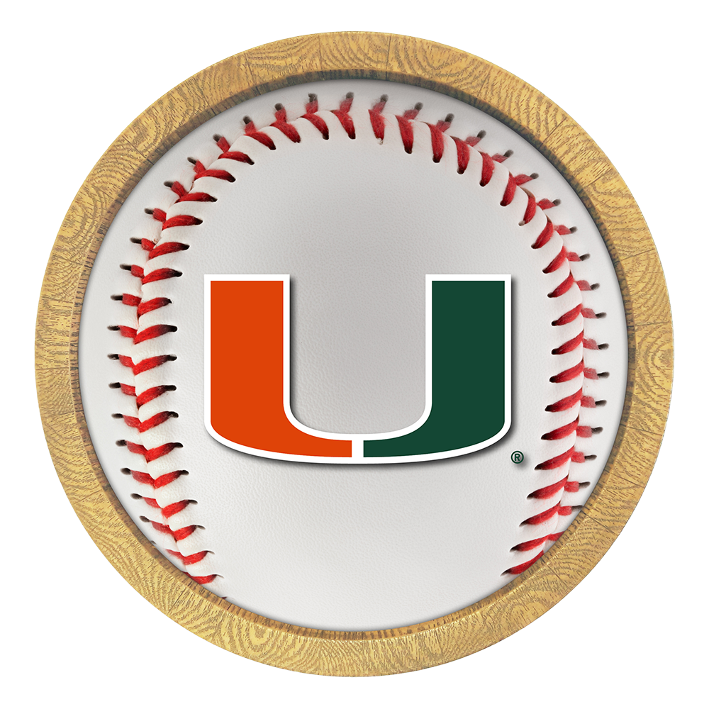 Miami Hurricanes Baseball FAUX Barrel Top Sign