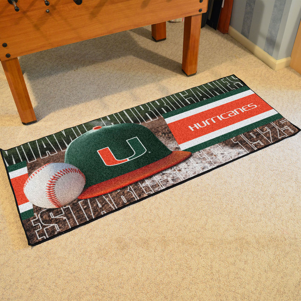 Miami Hurricanes 30 x 72 Baseball Carpet Runner