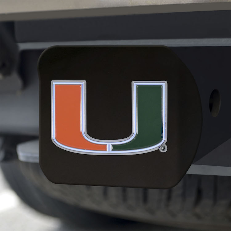 Miami Hurricanes Black and Color Trailer Hitch Cover