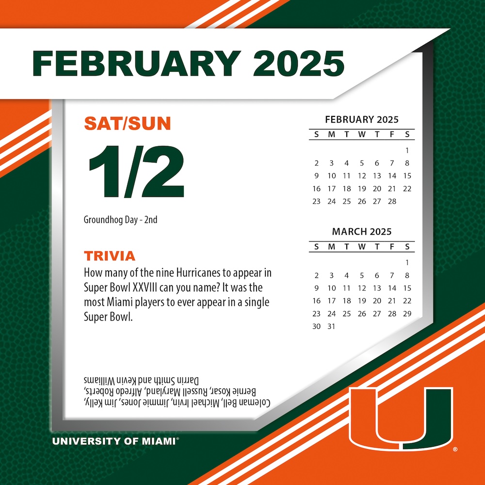 Miami Hurricanes 2025 NCAA Page-A-Day Box Calendar