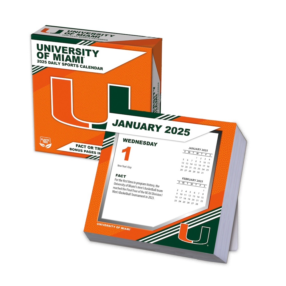 Miami Hurricanes 2025 NCAA Page-A-Day Box Calendar