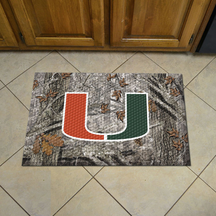 Miami Hurricanes Camo Style SCRAPER Door Mat