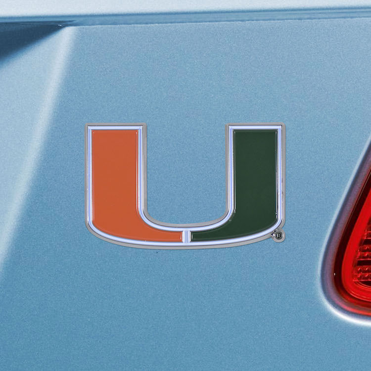 Miami Hurricanes Color Metal Auto Emblem