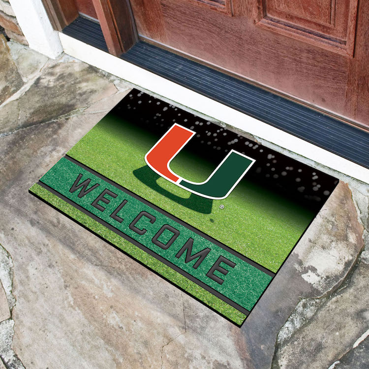 Miami Hurricanes Recycled Crumb Rubber Door Mat