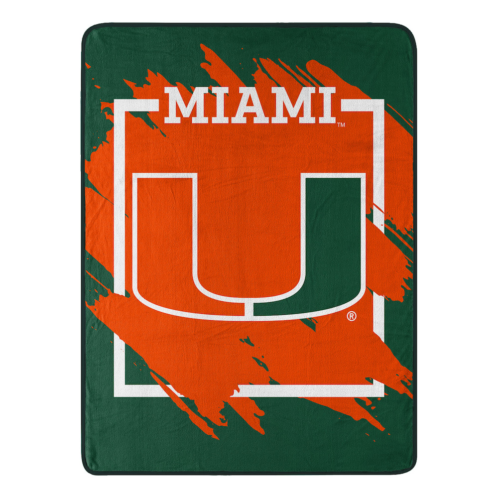 Miami Hurricanes Micro Raschel 50 x 60 Team Blanket