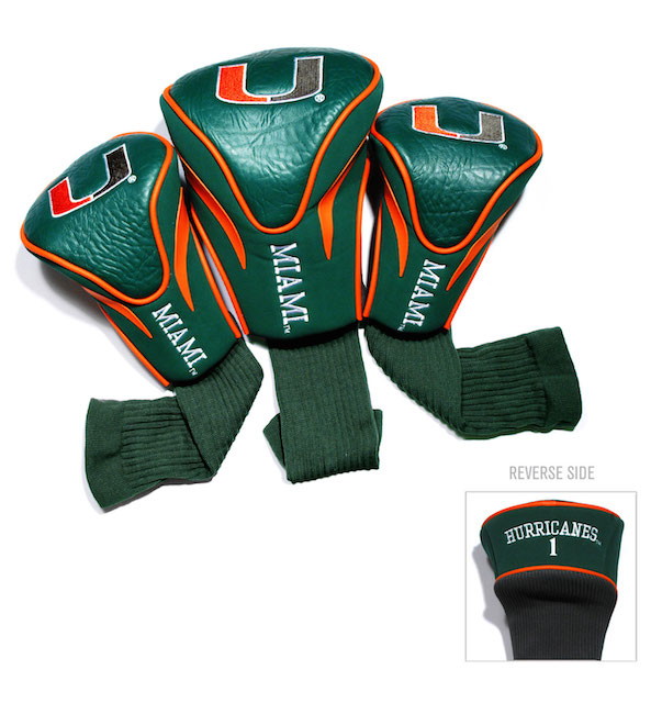 Miami Hurricanes 3 Pack Contour Headcovers