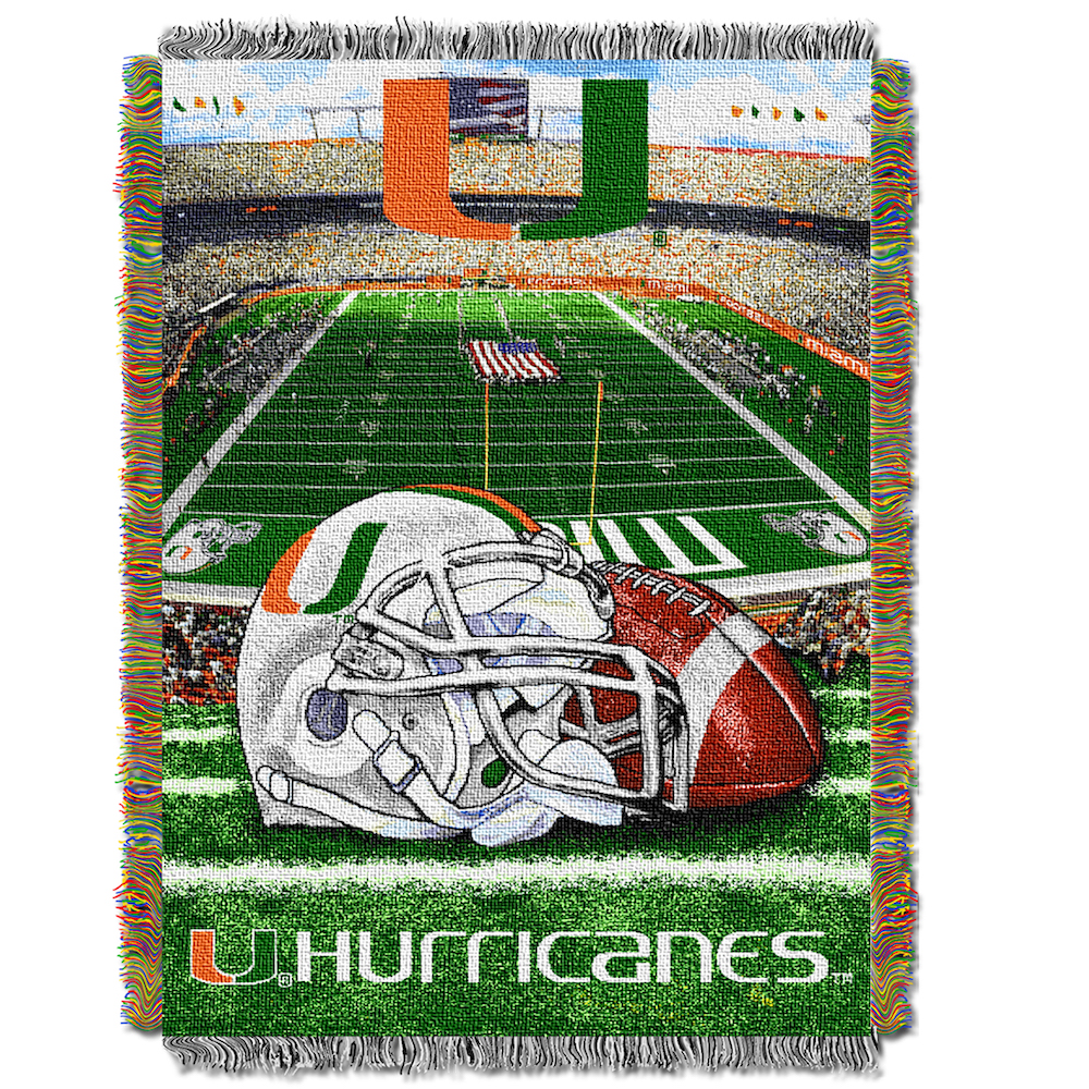 Miami Hurricanes Home Field Advantage Series Tapestry Blanket 48 x 60