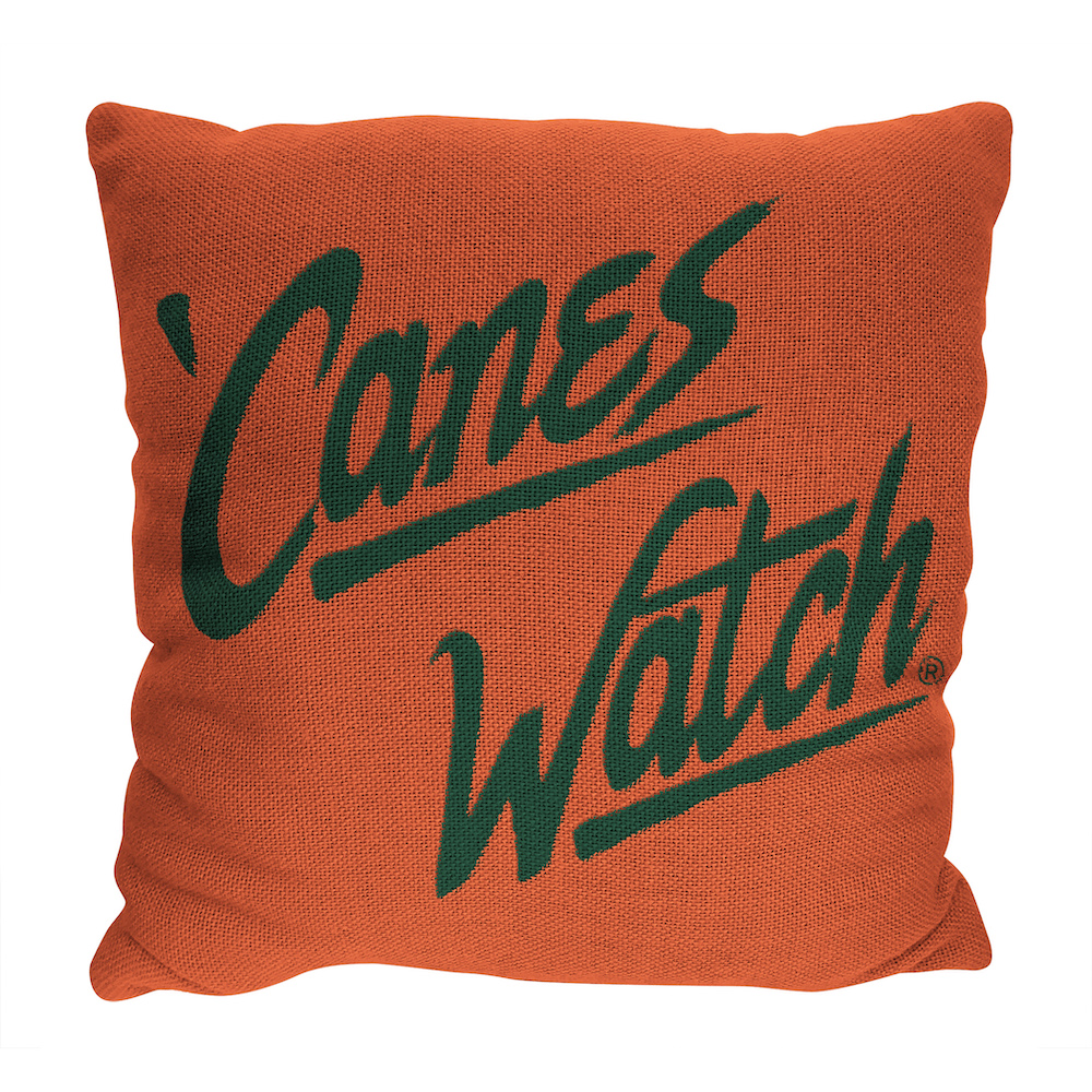 Miami Hurricanes Double Sided INVERT Woven Pillow