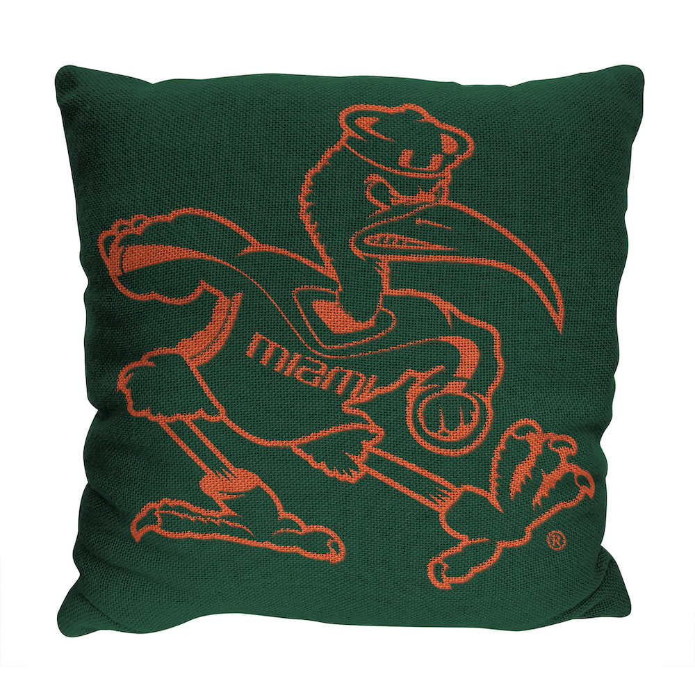 Miami Hurricanes Double Sided INVERT Woven Pillow