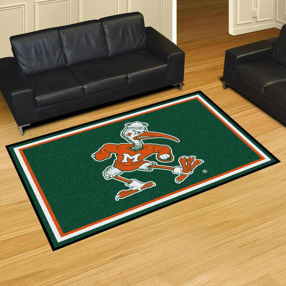 Miami Hurricanes LOGO 5x8 Area Rug