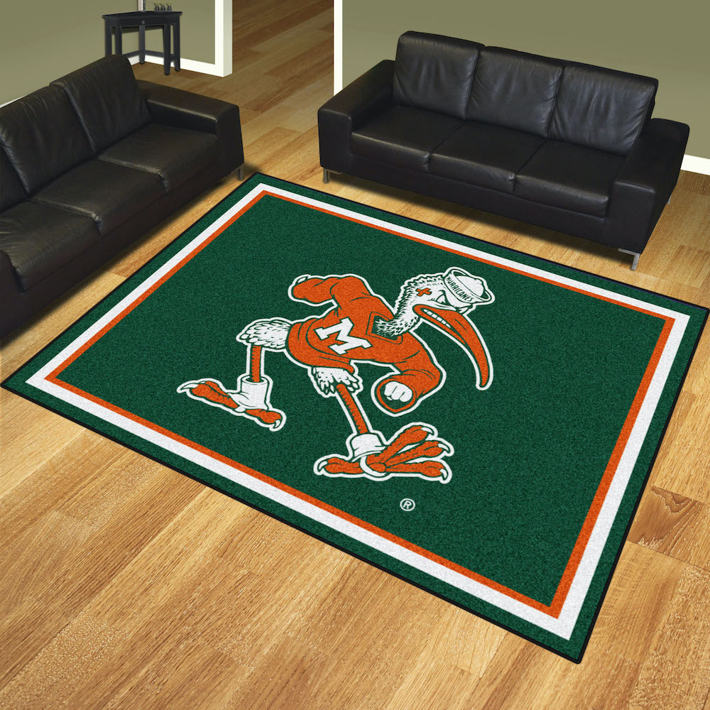 Miami Hurricanes LOGO Ultra Plush 8x10 Area Rug