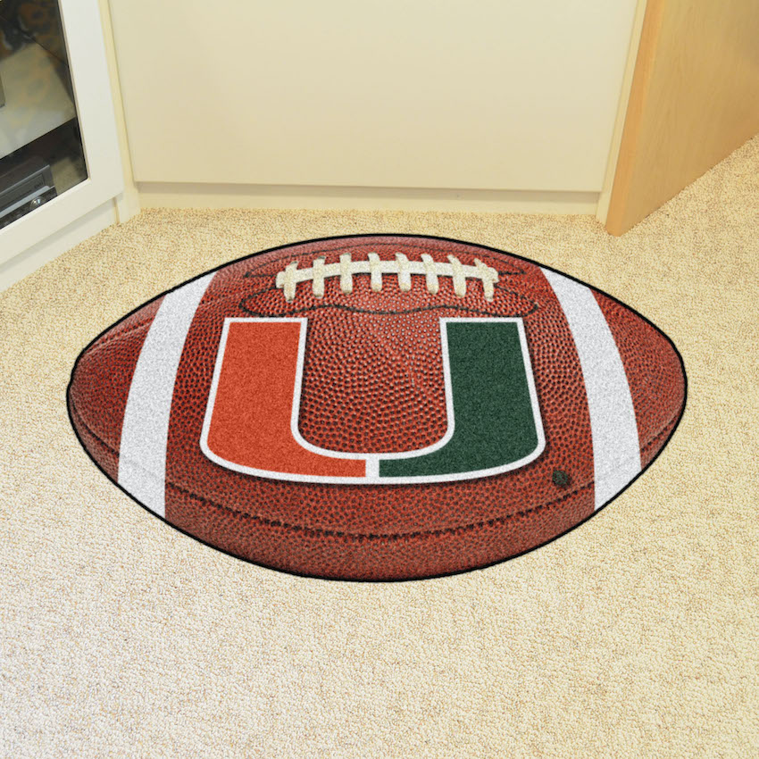 Miami Hurricanes LOGO 22 x 35 FOOTBALL Mat