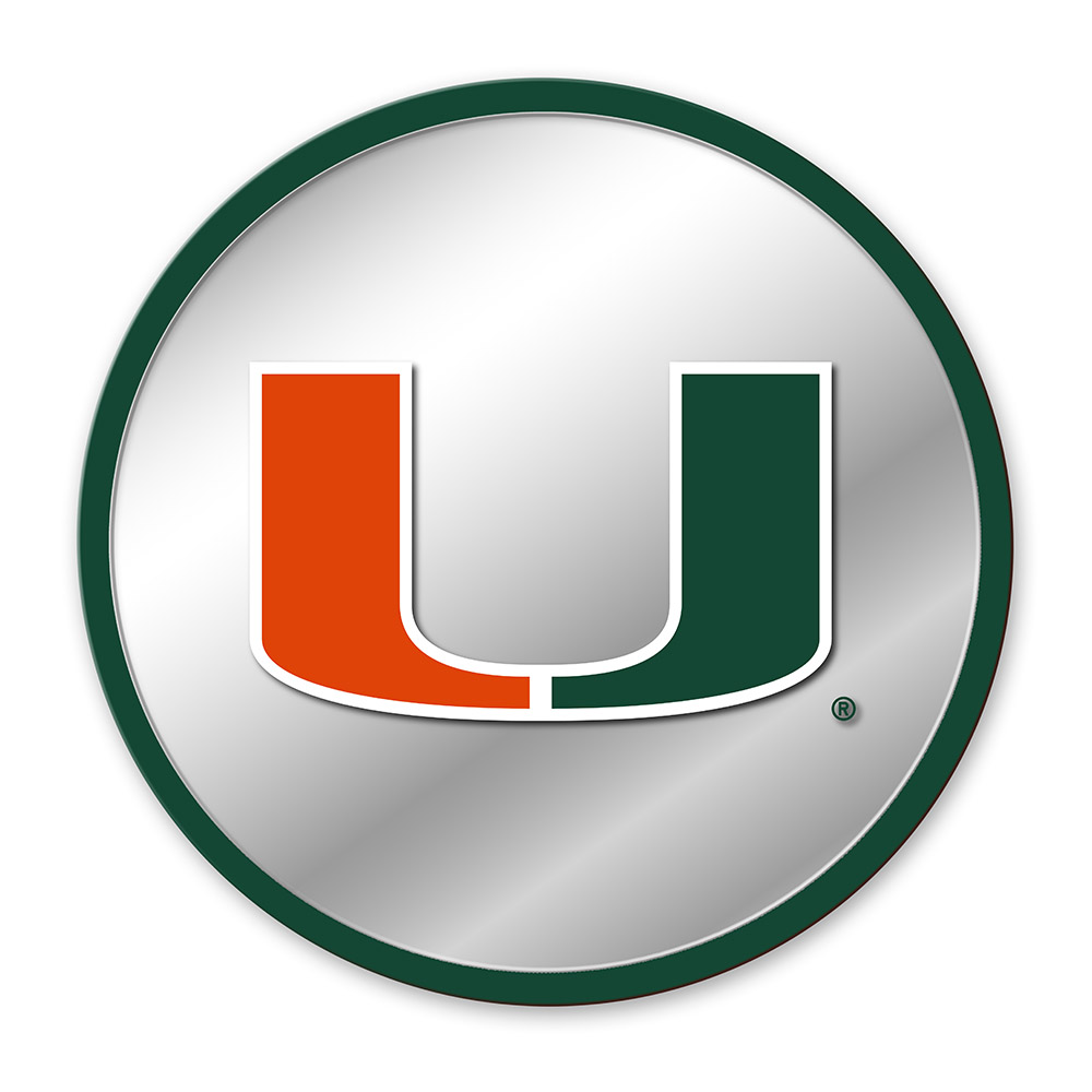 Miami Hurricanes Modern Disc Mirrored Wall Sign