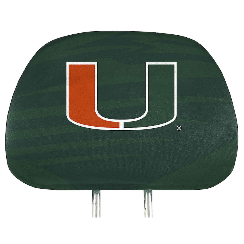 Miami Hurricanes Printed Head Rest Covers