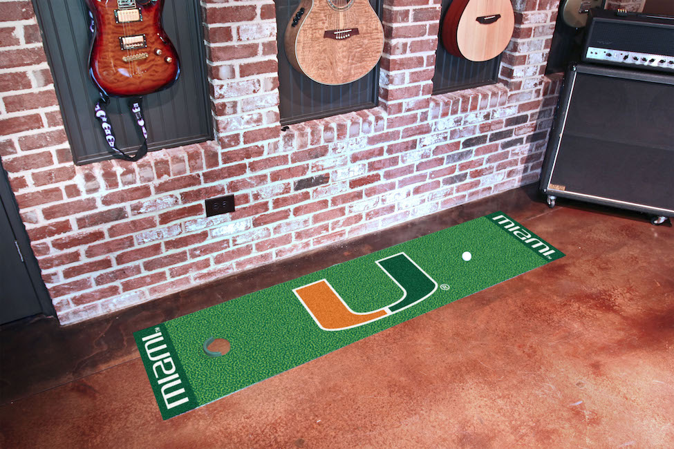 Miami Hurricanes Putting Green Mat 18 x 72