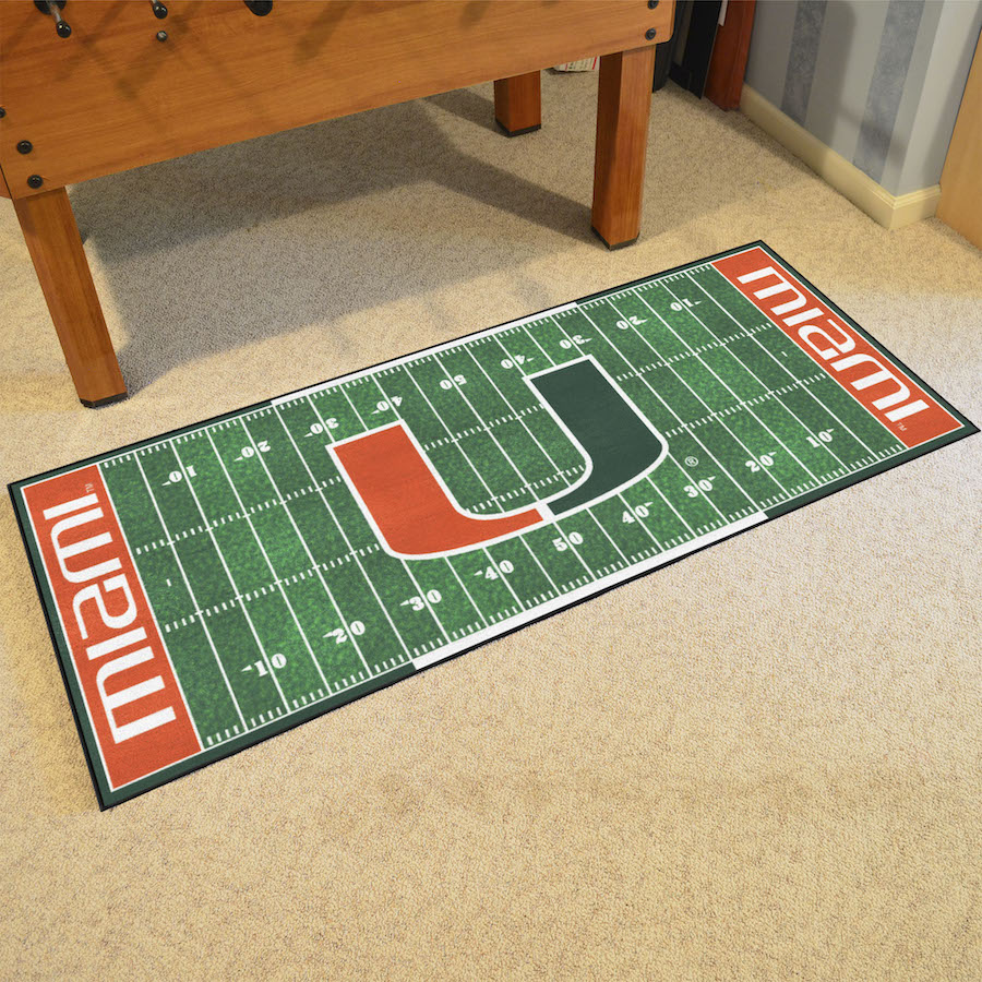 Miami Hurricanes 30 x 72 Football Field Carpet Runner