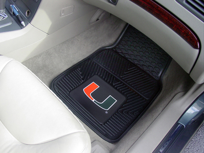 Miami Hurricanes Car Floor Mats 18 x 27 Heavy Duty Vinyl Pair