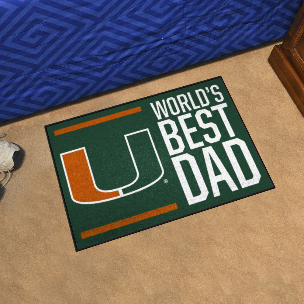 Miami Hurricanes 20 x 30 WORLDS BEST DAD Floor Mat