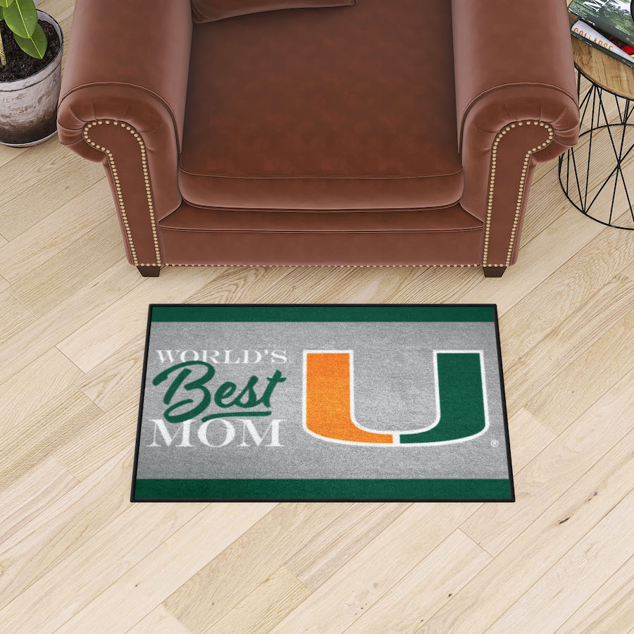 Miami Hurricanes 20 x 30 WORLDS BEST MOM Floor Mat