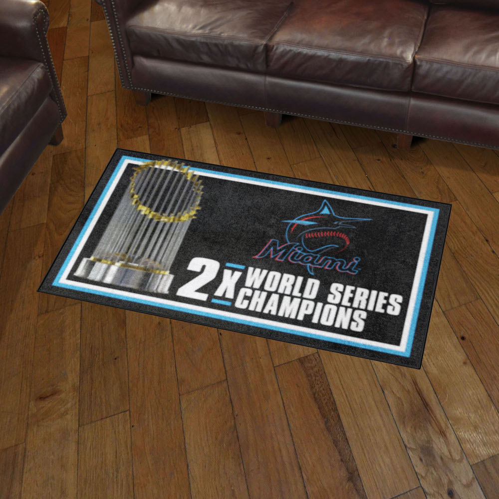 Miami Marlins 3 x 5 DYNASTY Area Rug