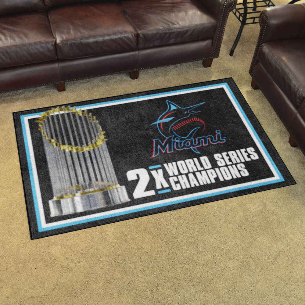 Miami Marlins 4 x 6 DYNASTY Area Rug