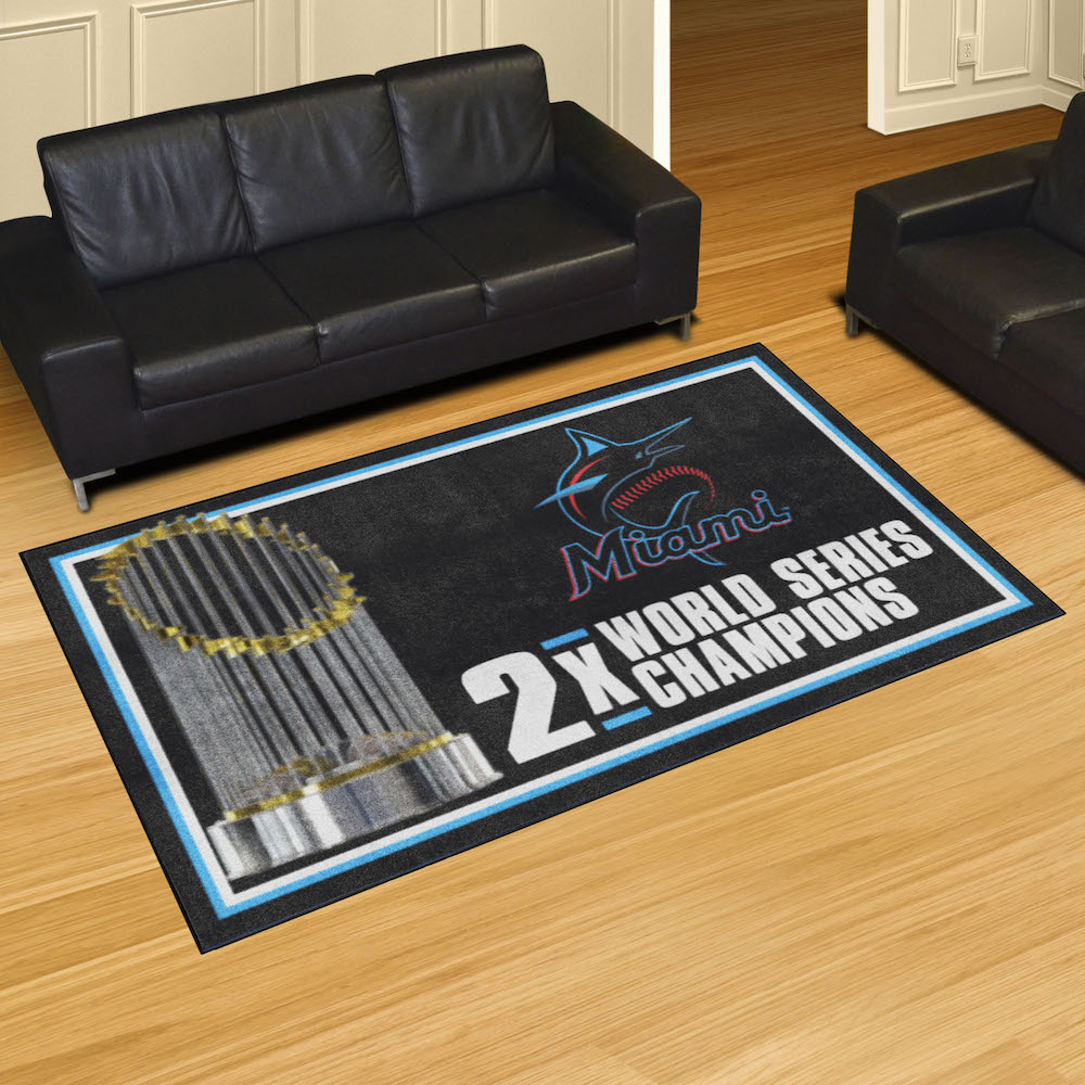 Miami Marlins 5 x 8 DYNASTY Area Rug