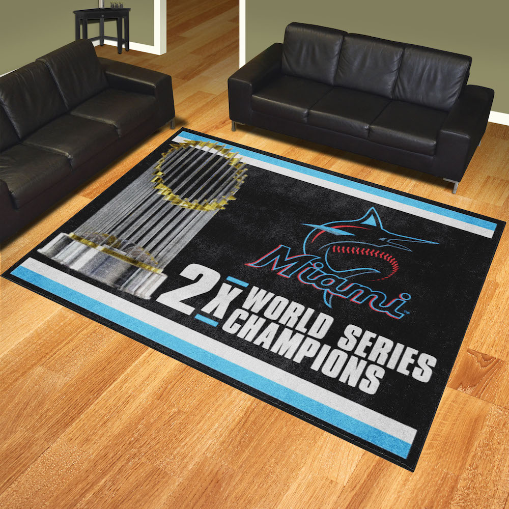 Miami Marlins 8 x 10 DYNASTY Area Rug