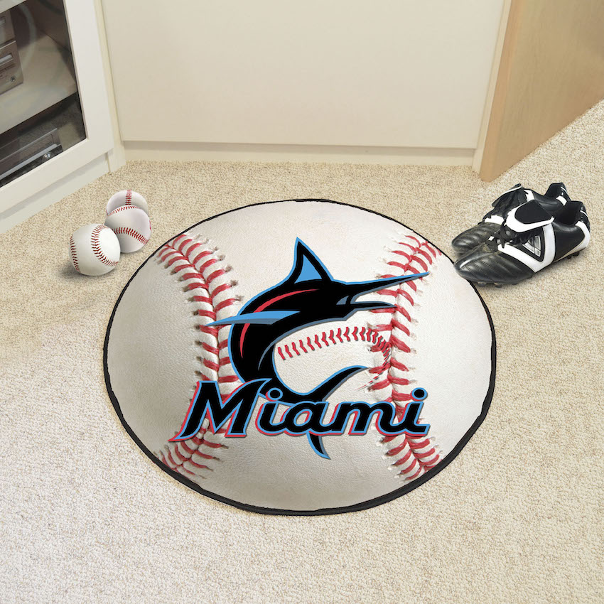 Miami Marlins ALT LOGO Round Baseball Mat