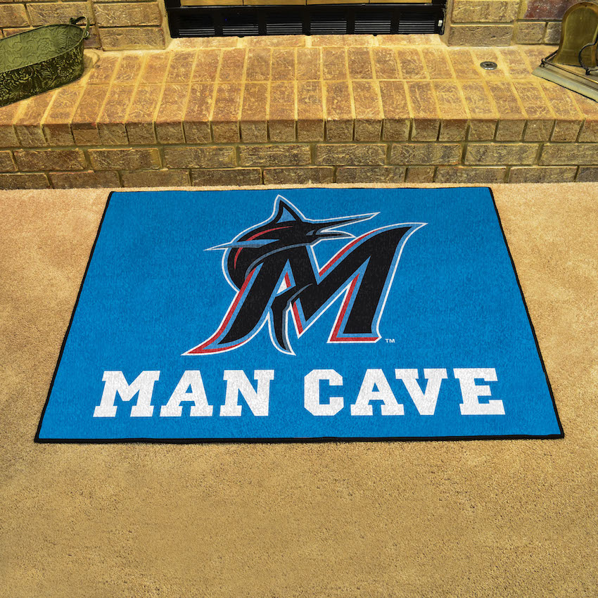 Miami Marlins ALT LOGO ALL STAR 34 x 45 MAN CAVE Floor Mat